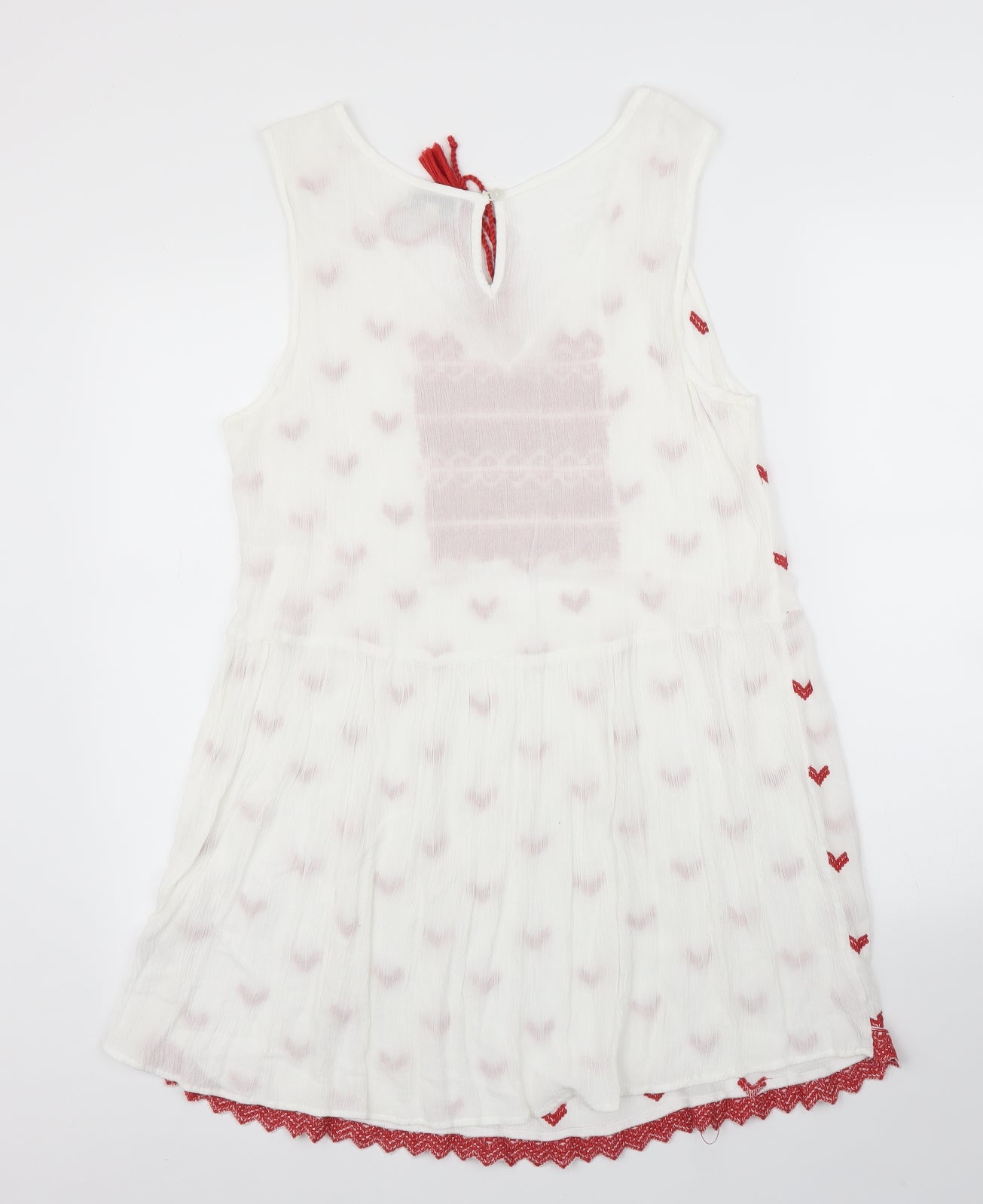 Anmol Womens White Geometric  A-Line  Size L