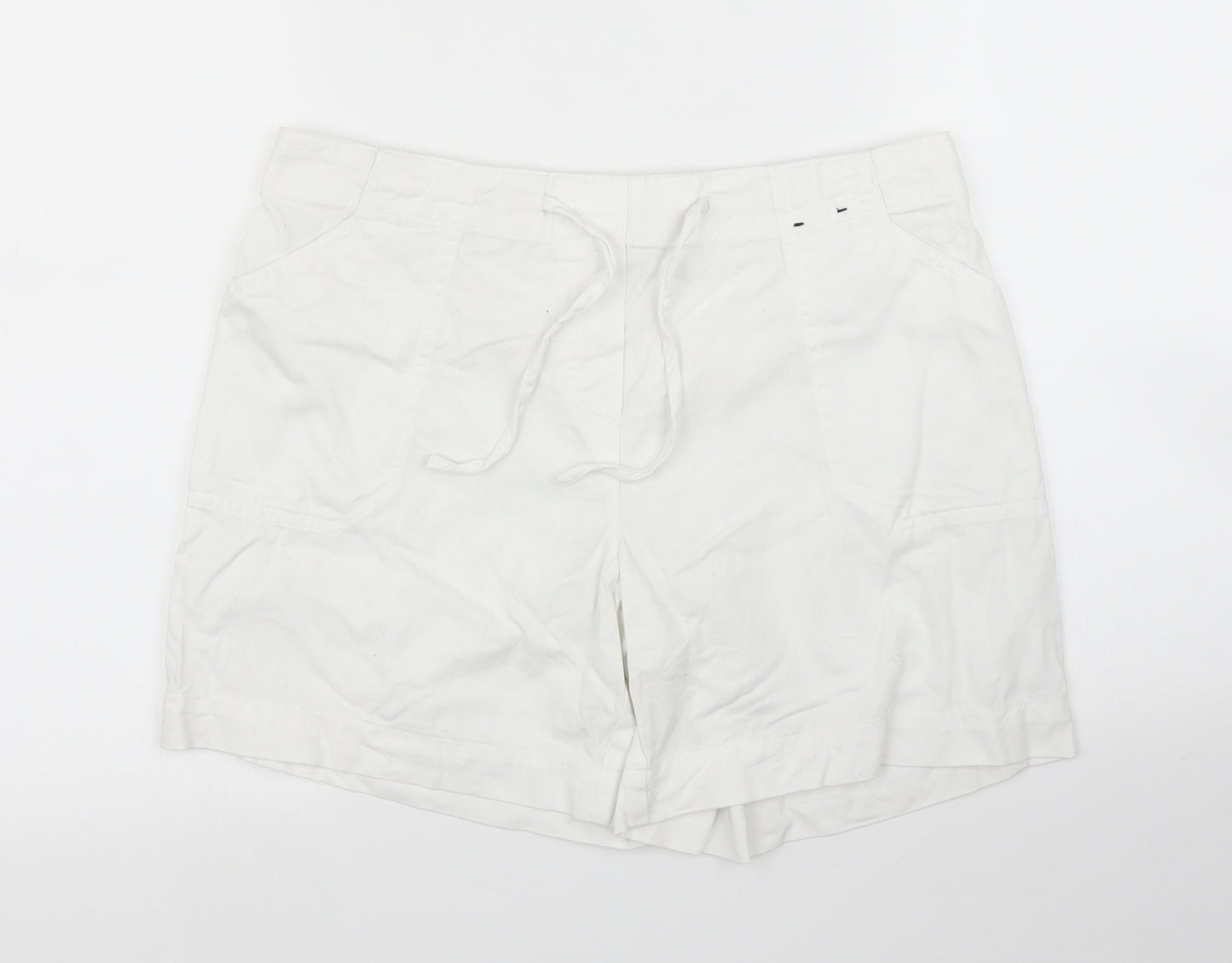 George Womens White  Denim Bermuda Shorts Size M
