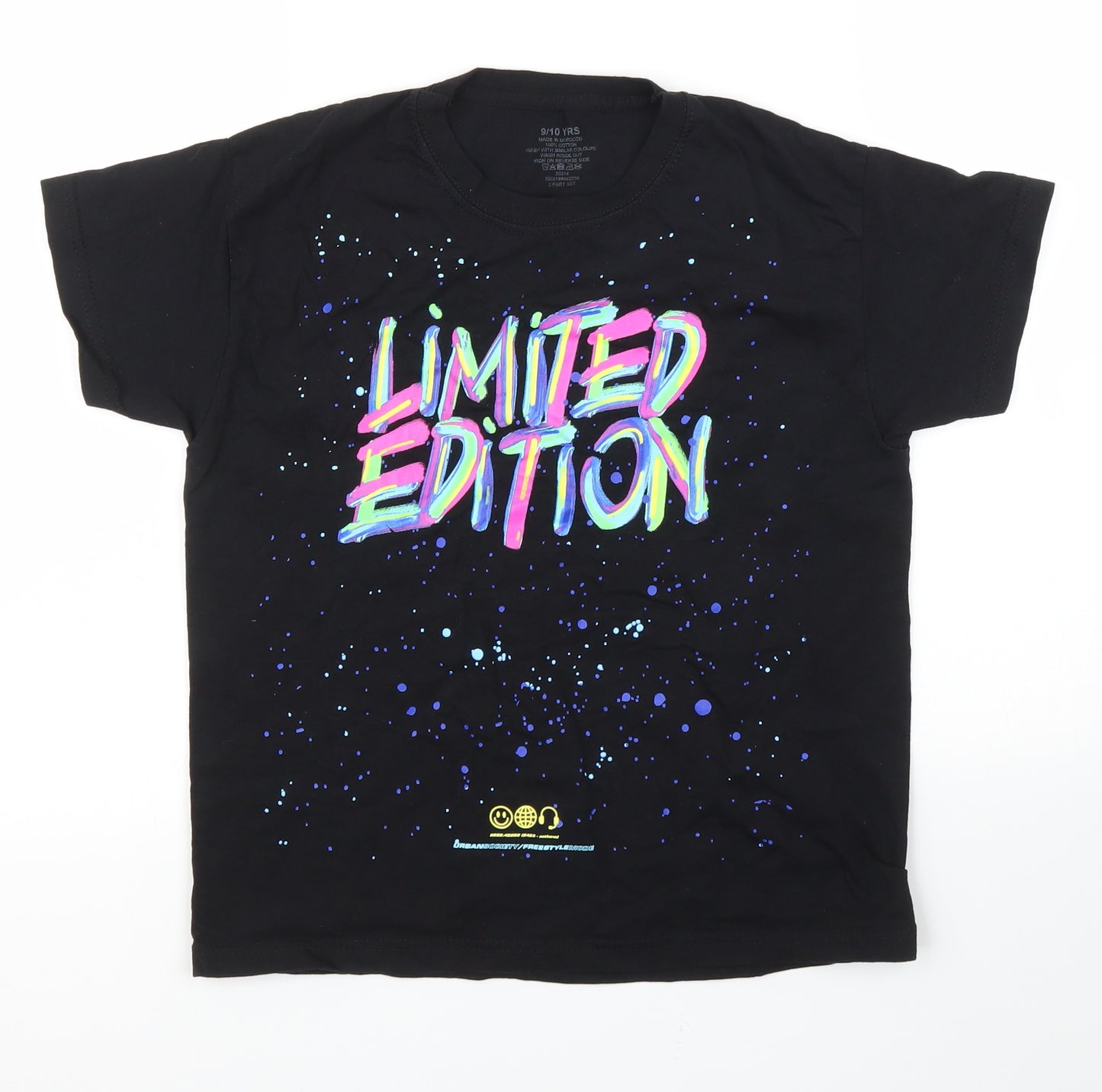 Preworn Boys Black   Basic T-Shirt Size 9 Years