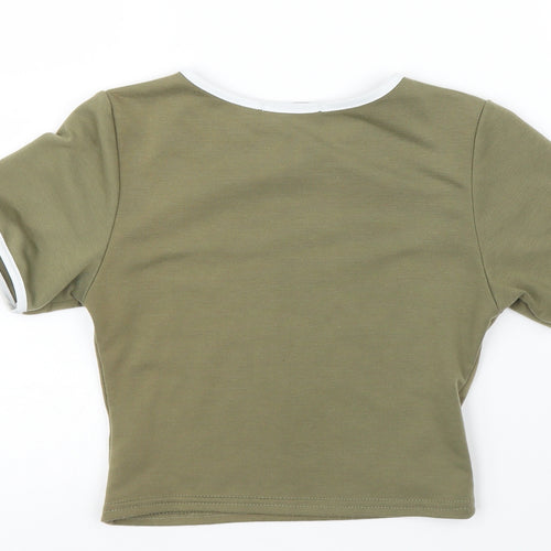 PRETTYLITTLETHING Womens Green   Ringer T-Shirt Size 4
