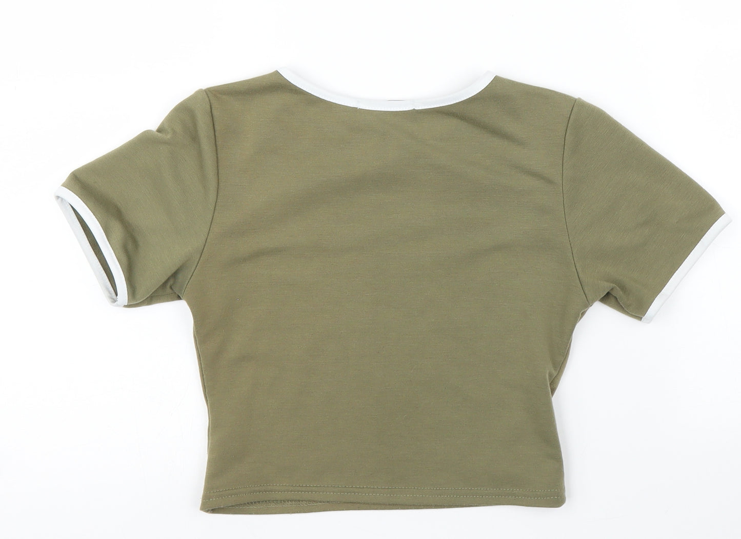 PRETTYLITTLETHING Womens Green   Ringer T-Shirt Size 4