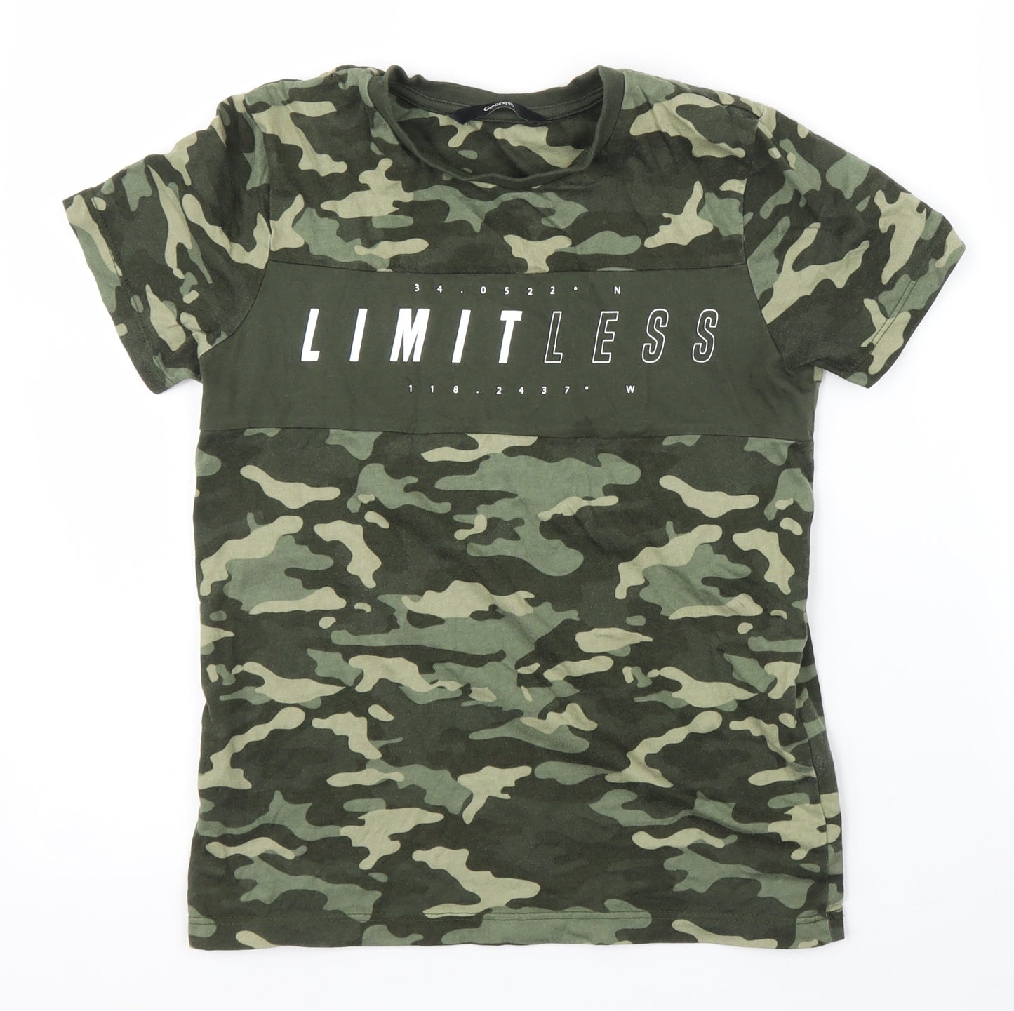 George Boys Green Camouflage  Basic T-Shirt Size 9 Years