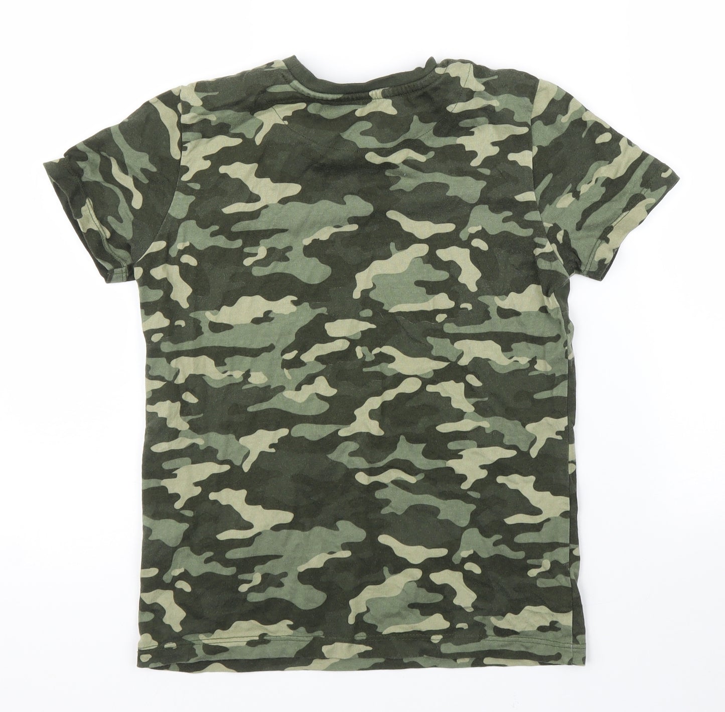 George Boys Green Camouflage  Basic T-Shirt Size 9 Years