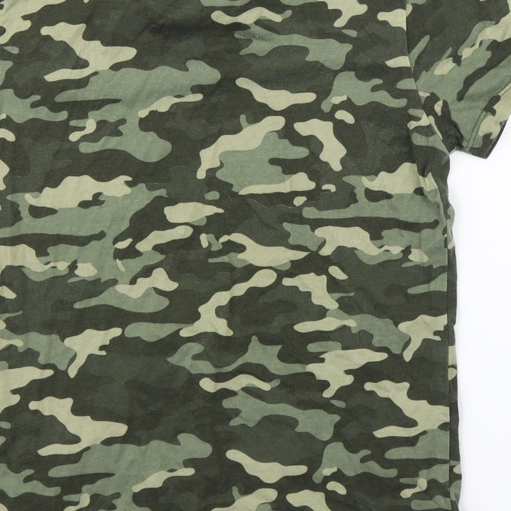 George Boys Green Camouflage  Basic T-Shirt Size 9 Years