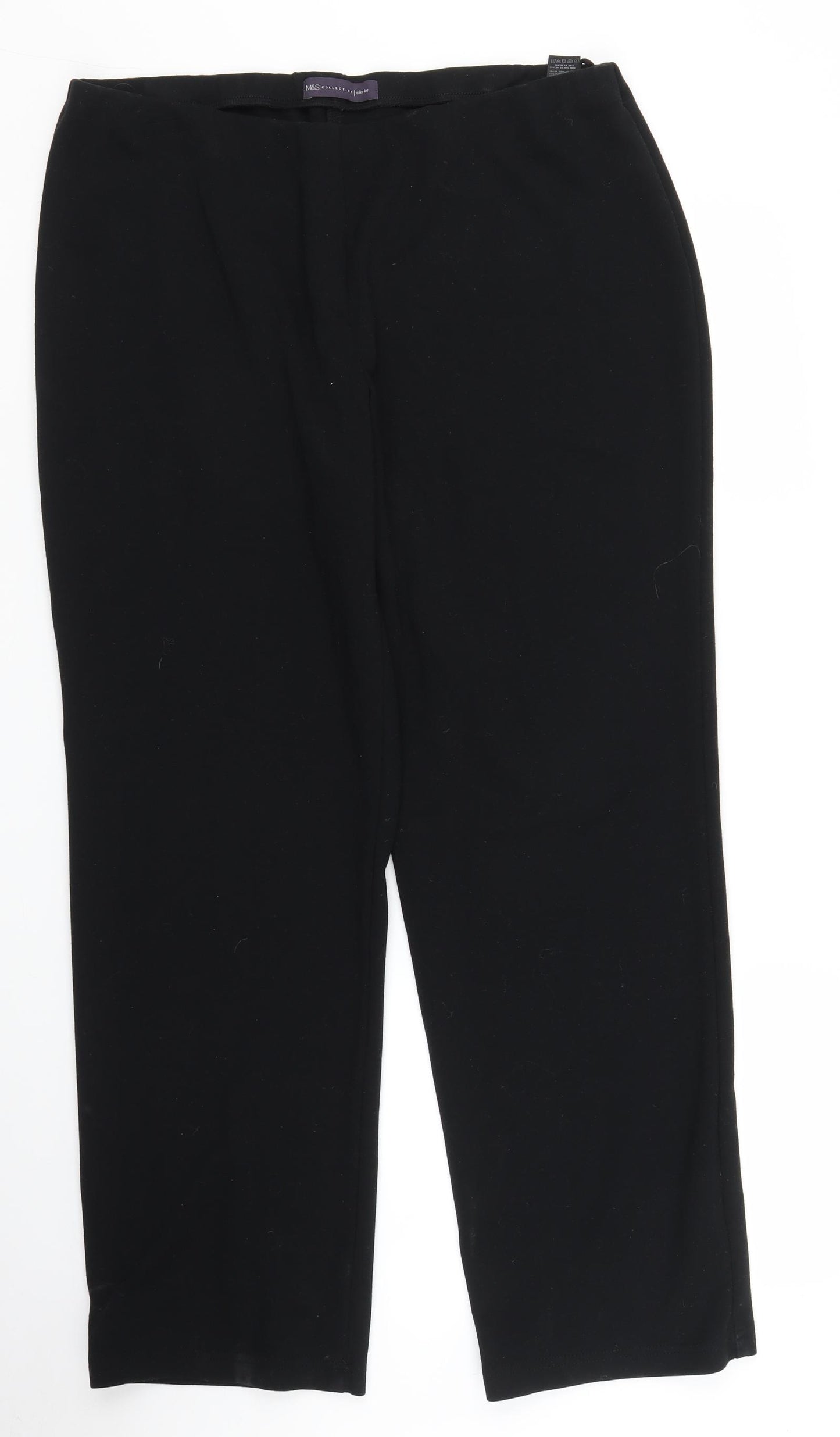 M&S Womens Black   Capri Trousers Size 16 L27 in