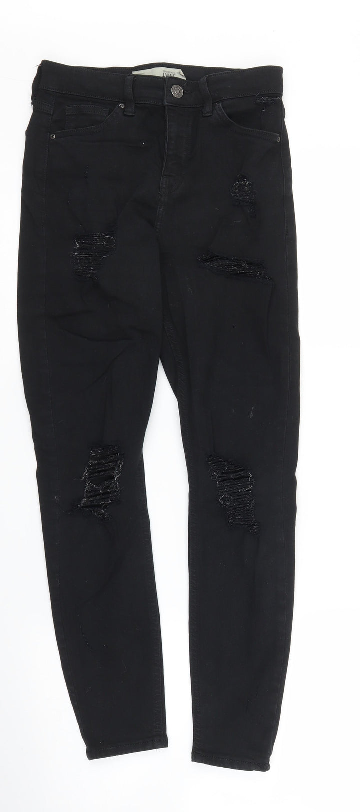 Topshop Womens Black Denim Skinny Jeans Size 24 in L25 in