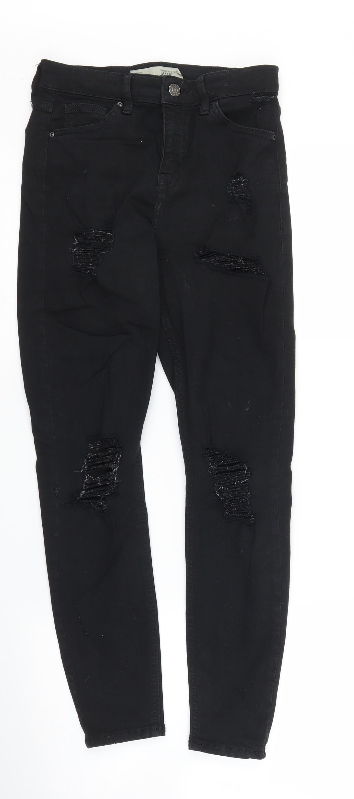 Topshop Womens Black  Denim Skinny Jeans Size 24 in L25 in
