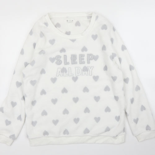 Primark Womens White   Pullover Jumper Size M  - PJ top