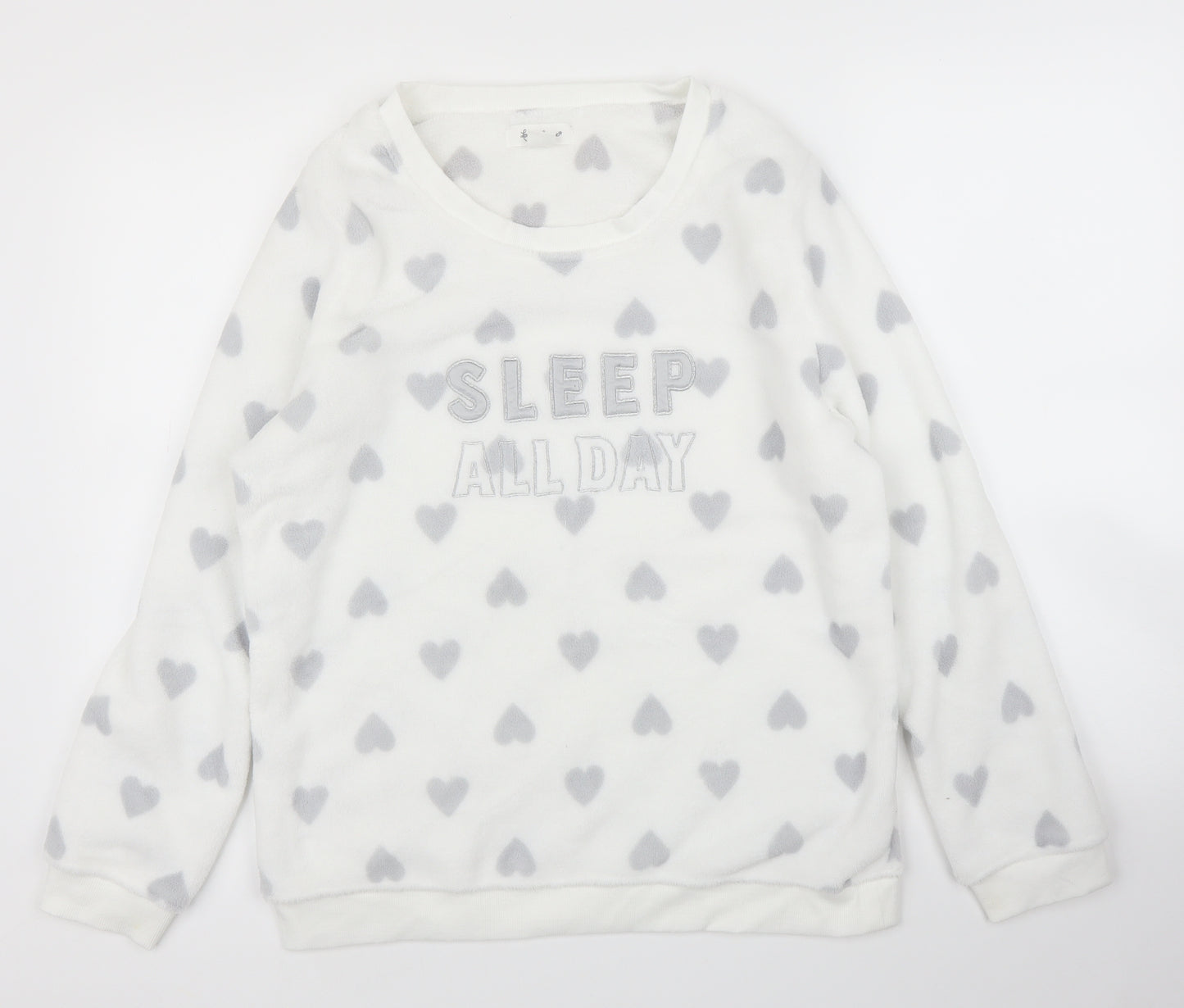Primark Womens White   Pullover Jumper Size M  - PJ top