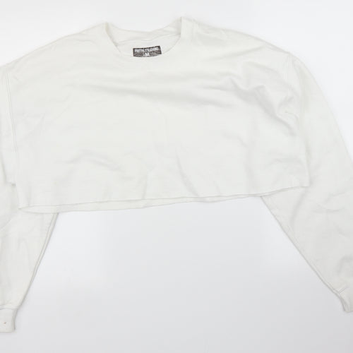 PRETTYLITTLETHING Womens White   Pullover Jumper Size M  - Cropped