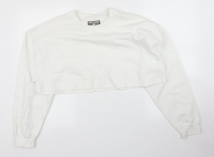 PRETTYLITTLETHING Womens White   Pullover Jumper Size M  - Cropped