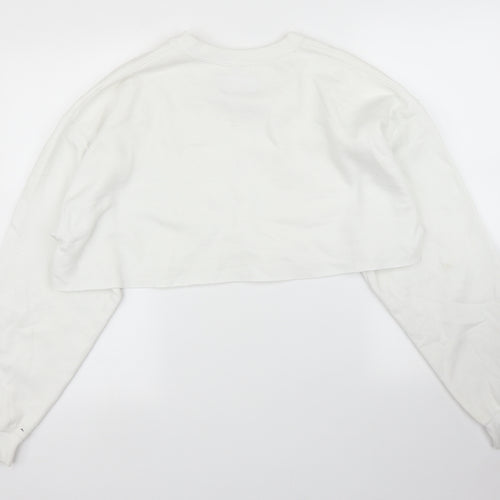 PRETTYLITTLETHING Womens White   Pullover Jumper Size M  - Cropped