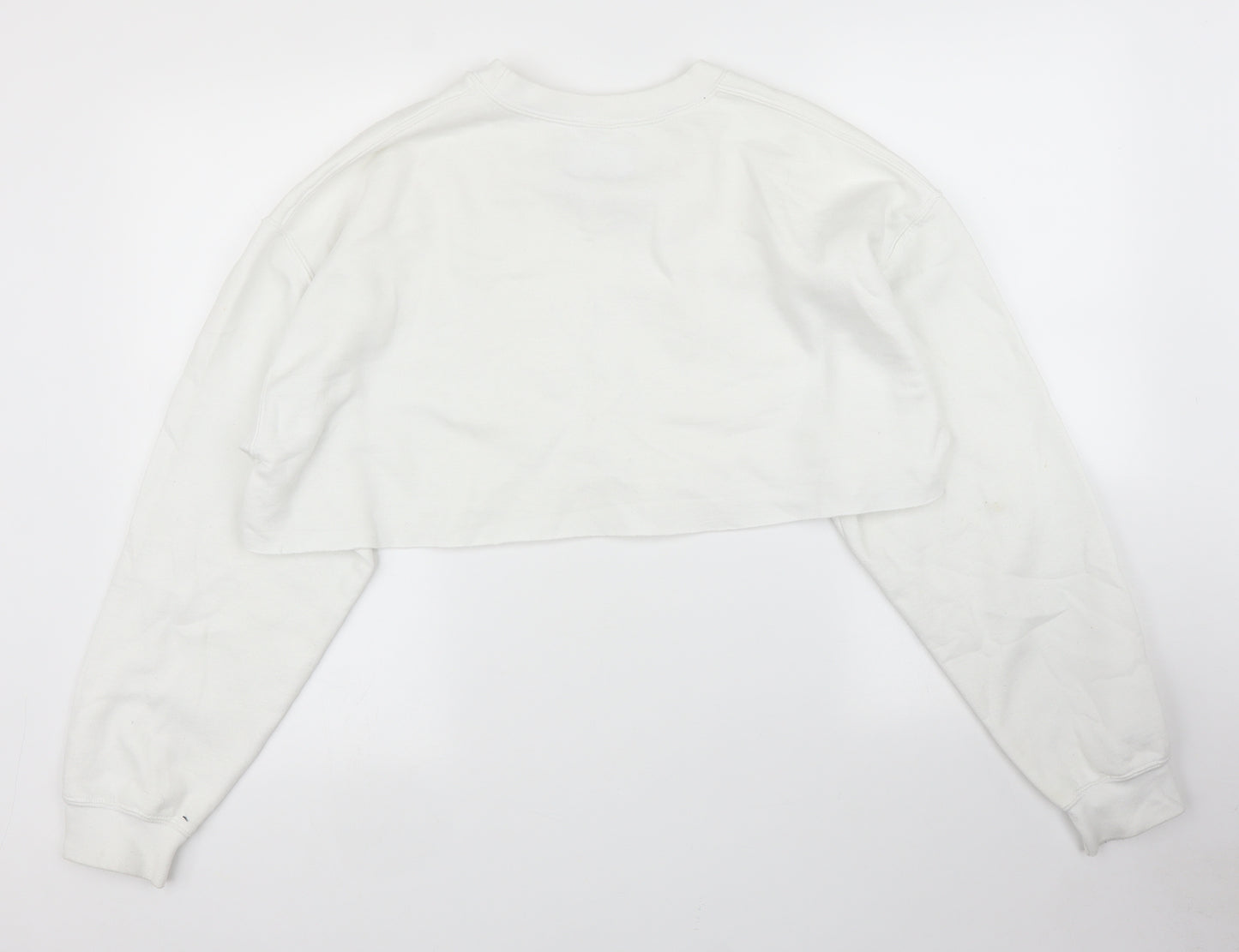 PRETTYLITTLETHING Womens White   Pullover Jumper Size M  - Cropped