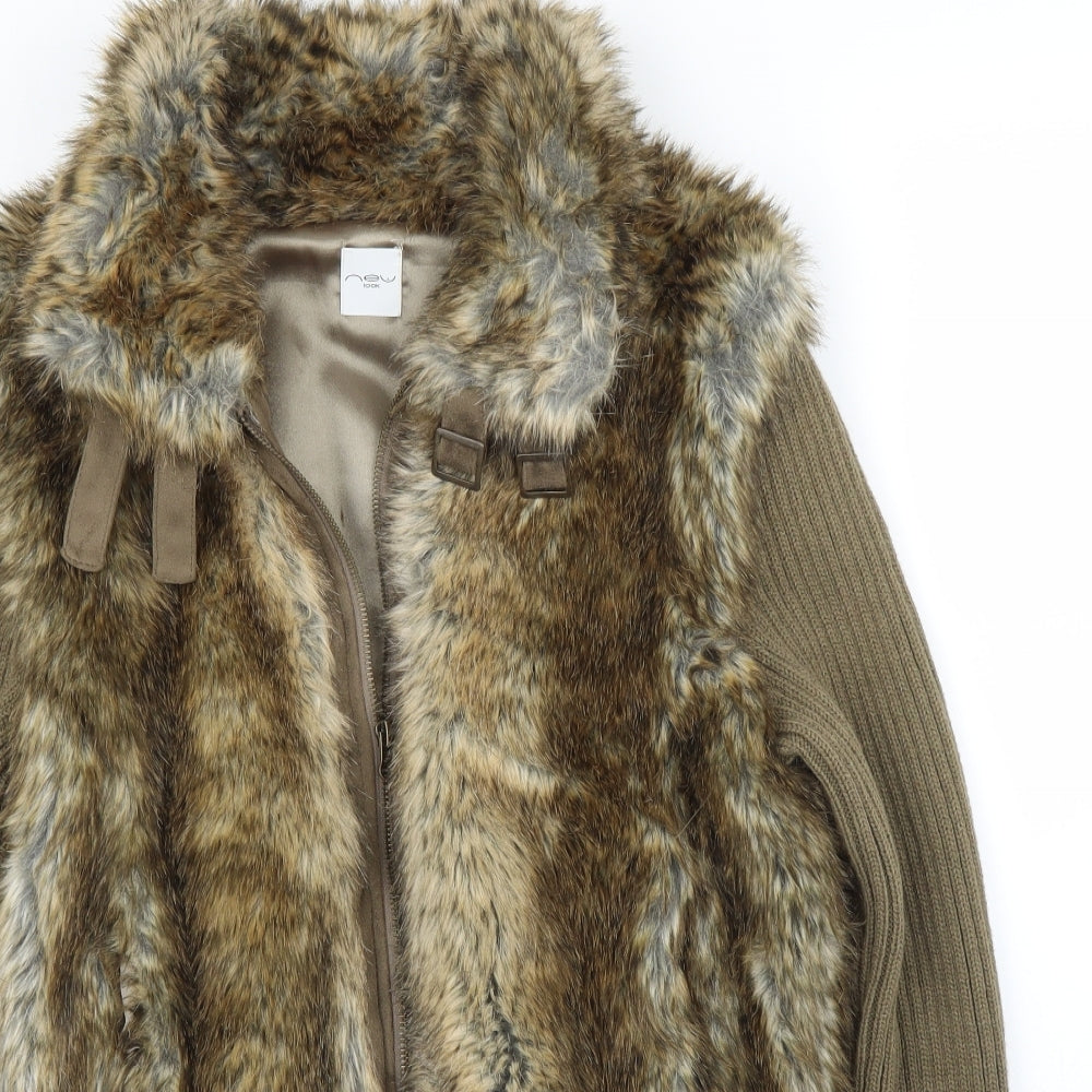 New Look Womens Brown   Jacket Coatigan Size 12