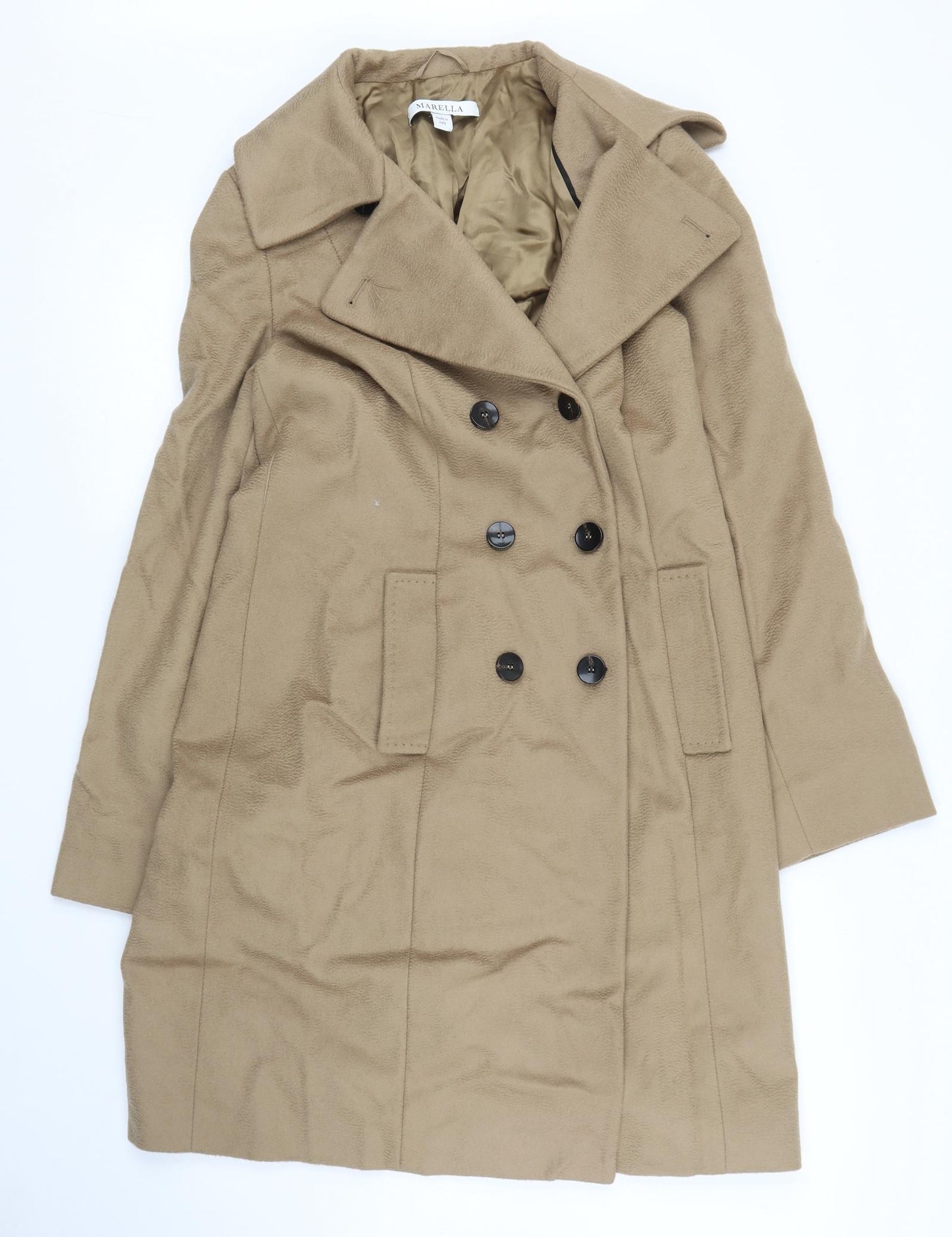 Marella Womens Beige   Pea Coat Coat Size 16