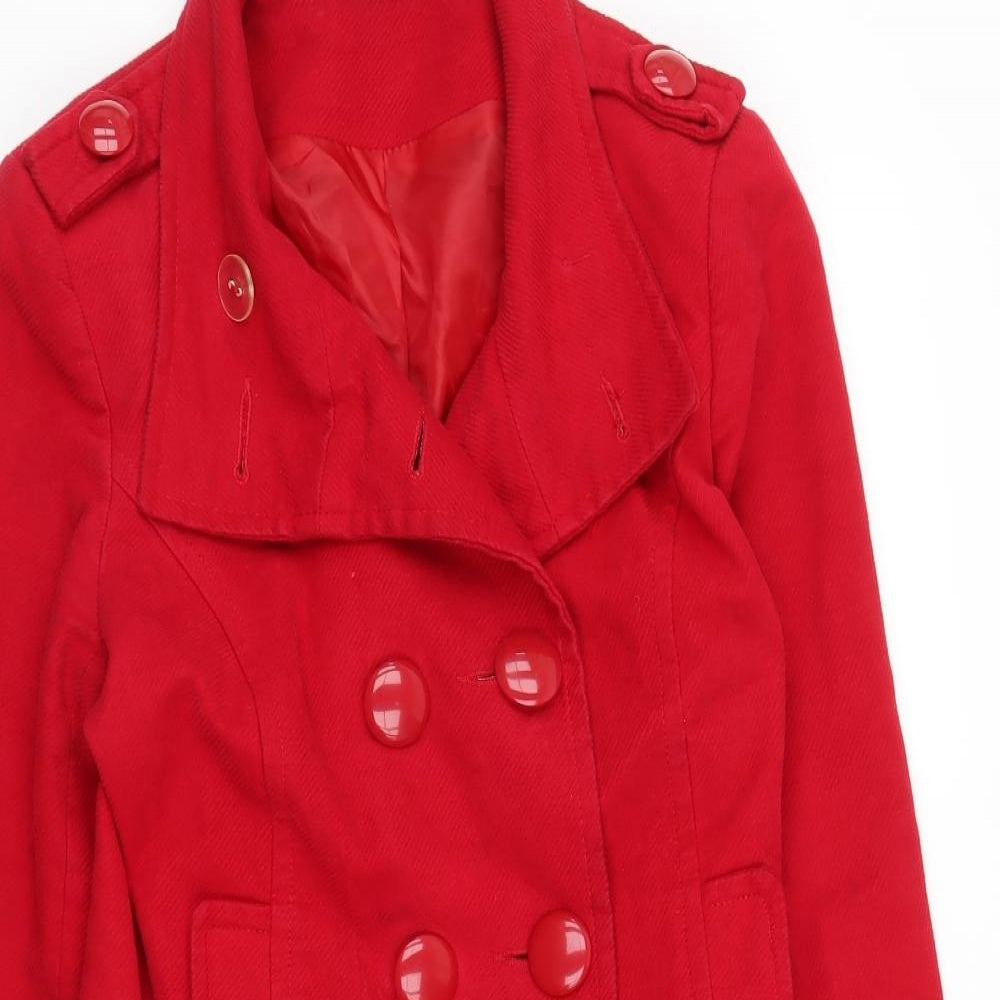 Debenhams Womens Red   Pea Coat Coat Size 12