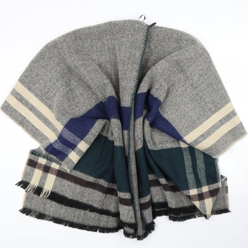 Preworn Womens Grey Plaid  Cape Jumper One Size