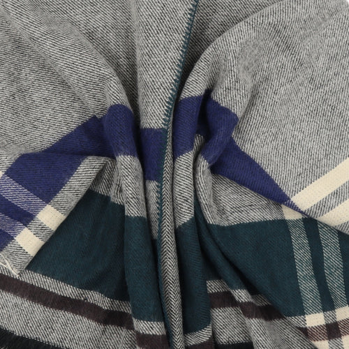 Preworn Womens Grey Plaid  Cape Jumper One Size
