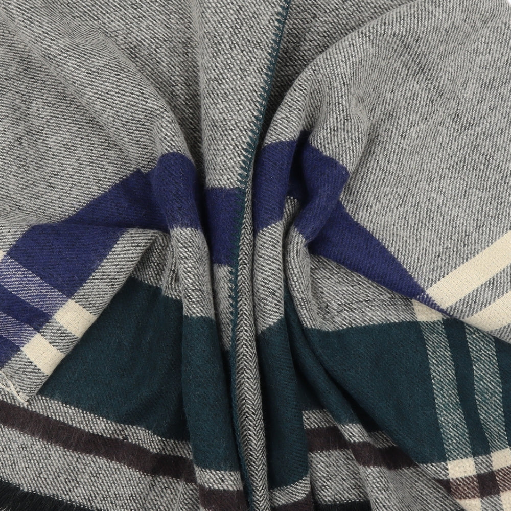 Preworn Womens Grey Plaid  Cape Jumper One Size