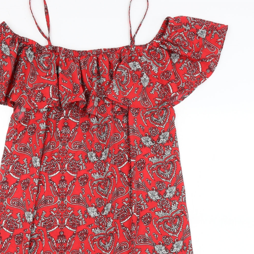 Pep & Co Womens Red Paisley  A-Line  Size 18