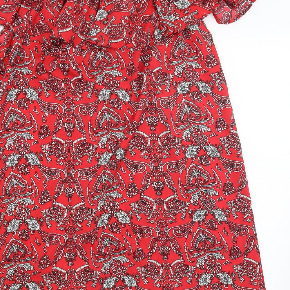 Pep & Co Womens Red Paisley  A-Line  Size 18
