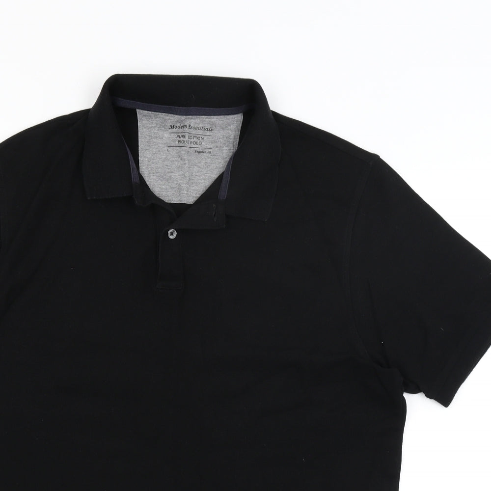 M&S Mens Black    Polo Size L