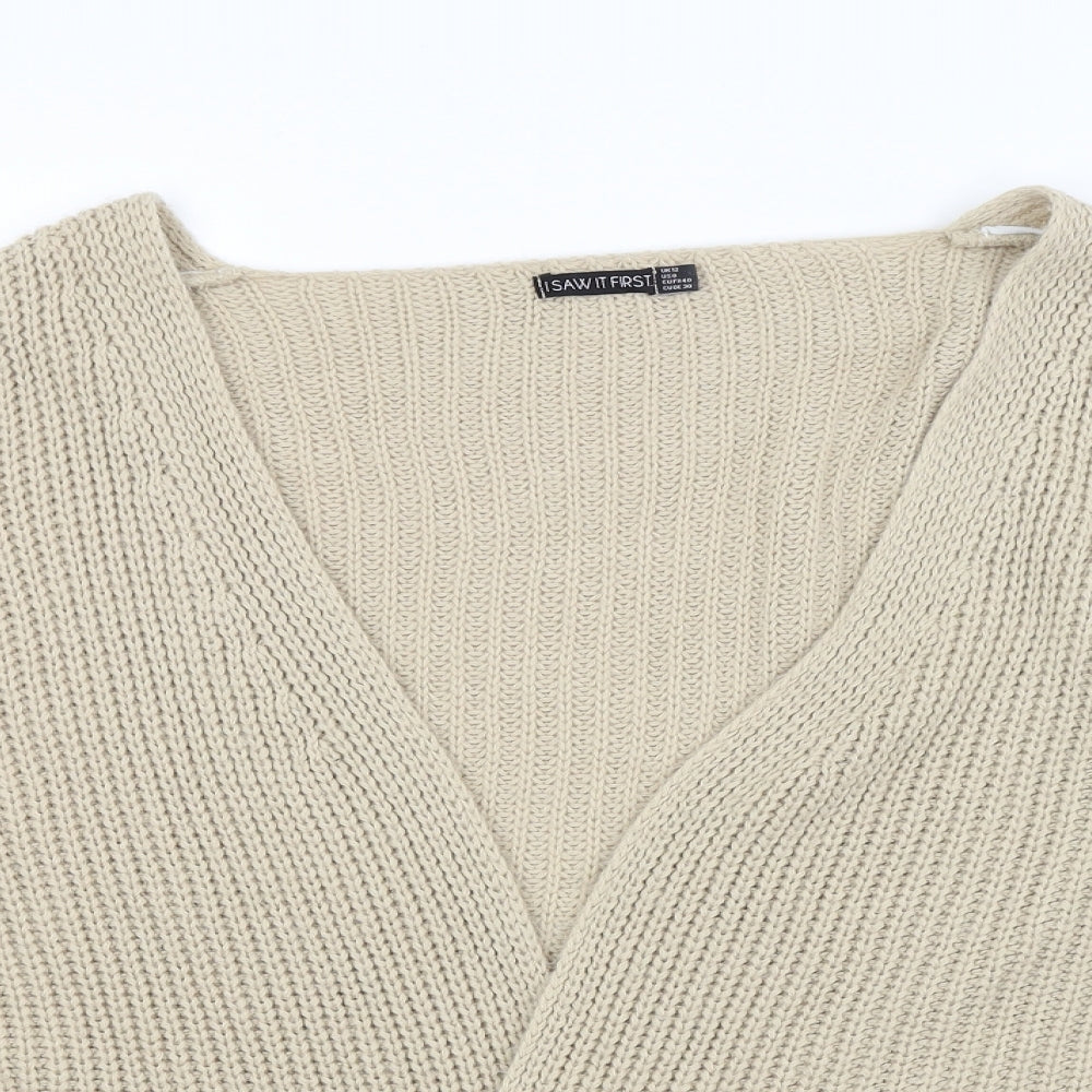 I SAW IT FIRST Womens Beige   Cardigan Jumper Size 12
