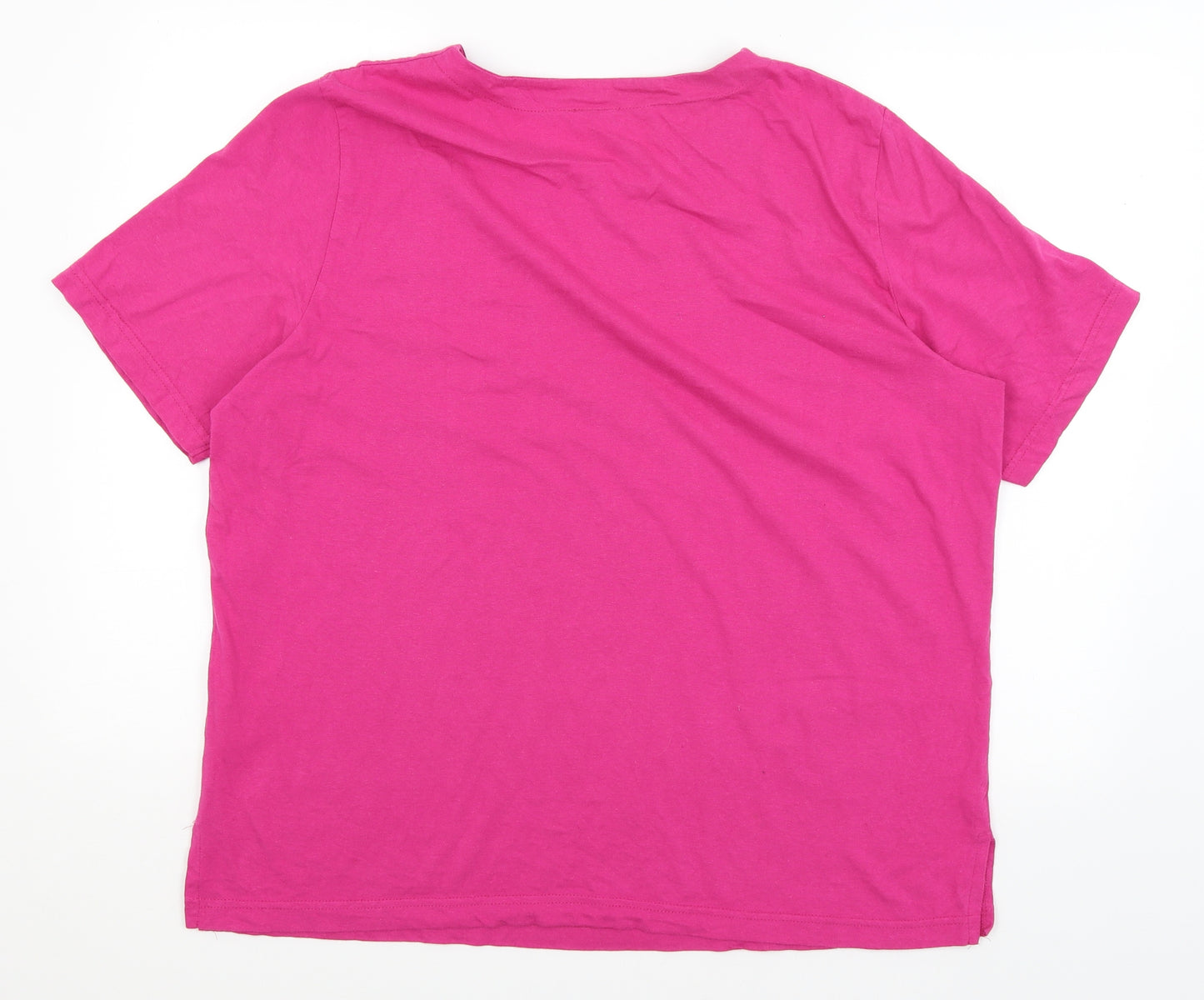 Preworn Womens Pink   Basic T-Shirt Size 20  - Sea Shells