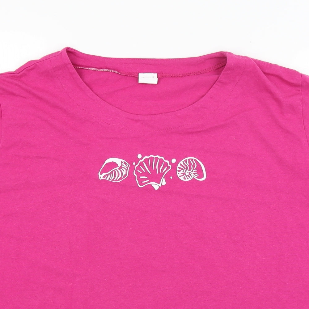 Preworn Womens Pink   Basic T-Shirt Size 20  - Sea Shells