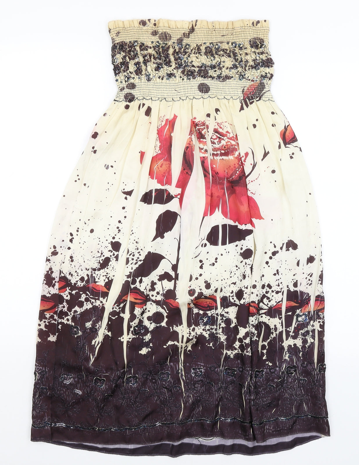 Lapis Womens Brown Floral  A-Line Skirt One Size