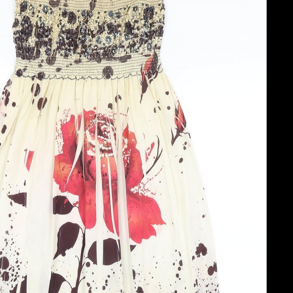 Lapis Womens Brown Floral  A-Line Skirt One Size