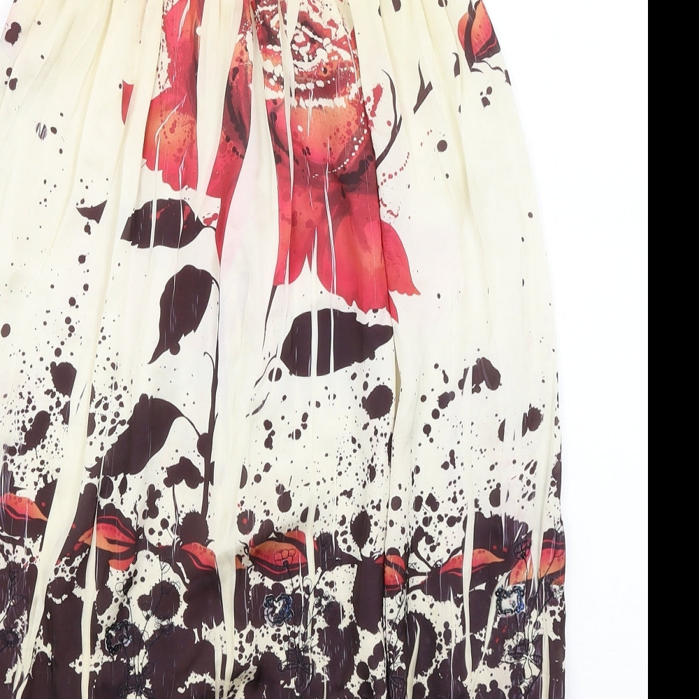 Lapis Womens Brown Floral  A-Line Skirt One Size