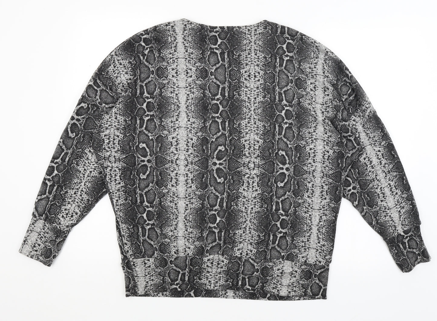 Dorothy Perkins Womens Grey Animal Print  Pullover Jumper Size 14
