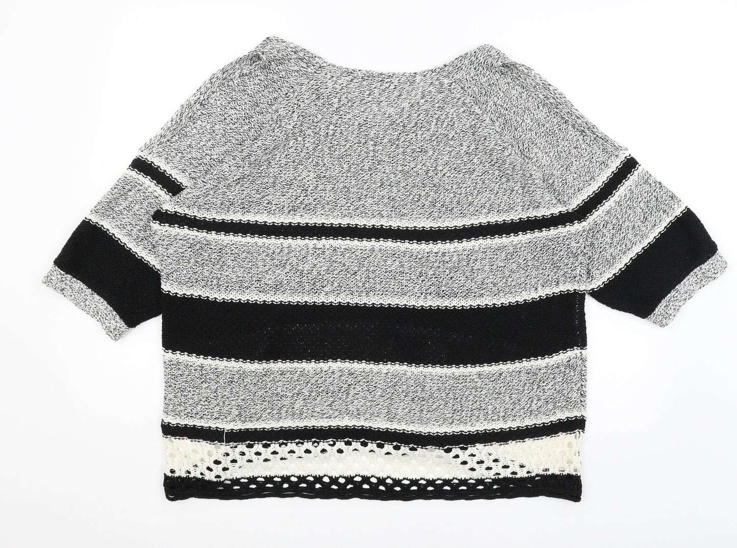 F&F Womens Grey Striped  Pullover Jumper Size 16