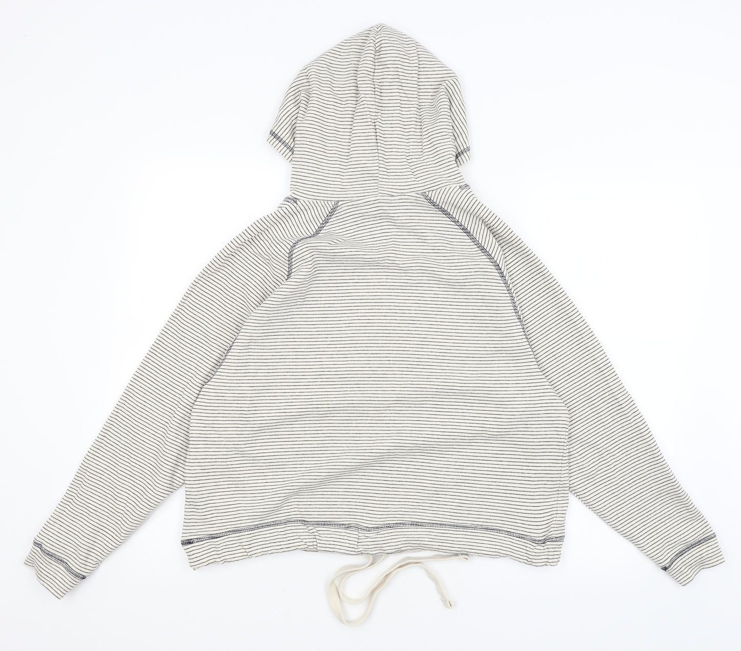 F&F Womens Ivory Striped  Pullover Hoodie Size 10