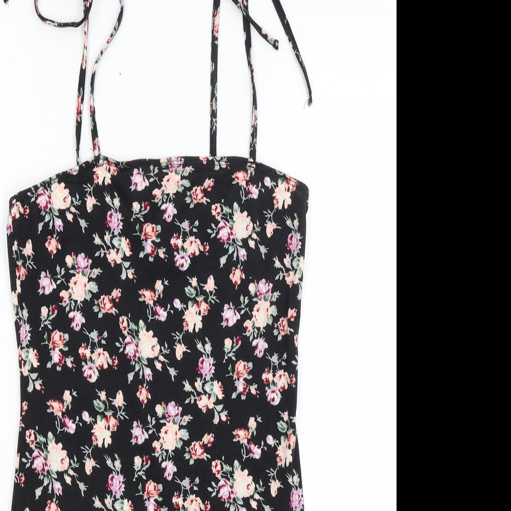 SheIn Womens Black Floral  Camisole Tank Size S
