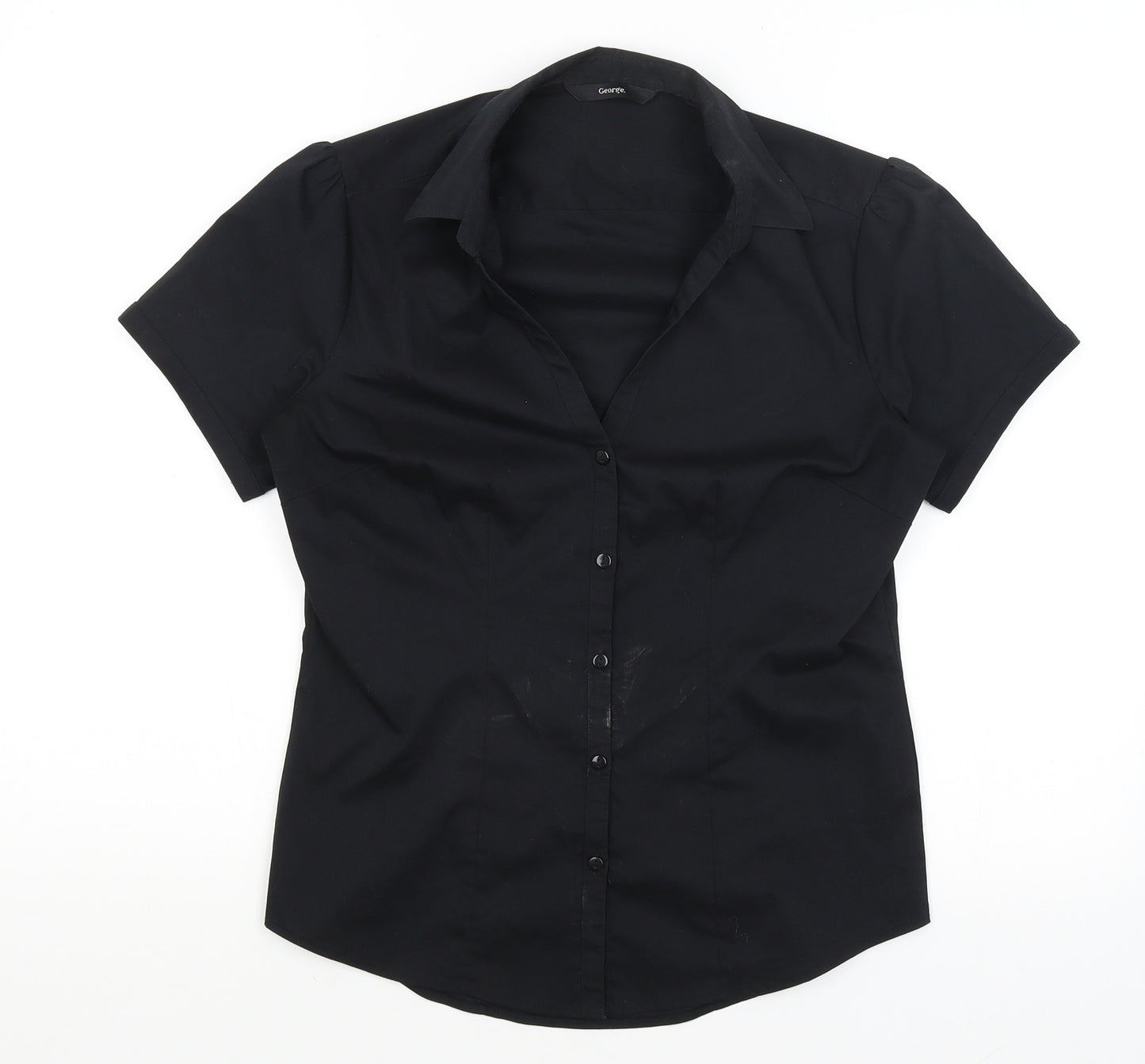 George Womens Black   Basic Button-Up Size 8