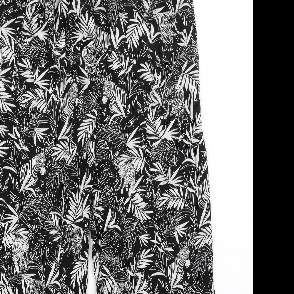 Primark Womens Black Floral  Trousers  Size XS L27 in