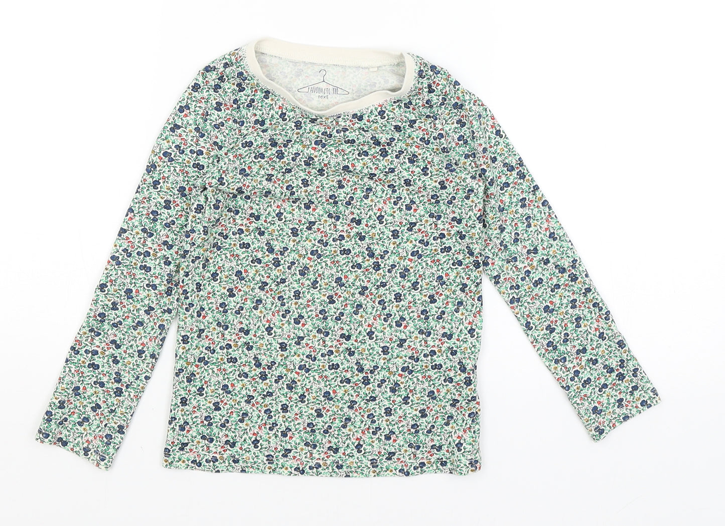 NEXT Girls Green Floral  Basic T-Shirt Size 4 Years