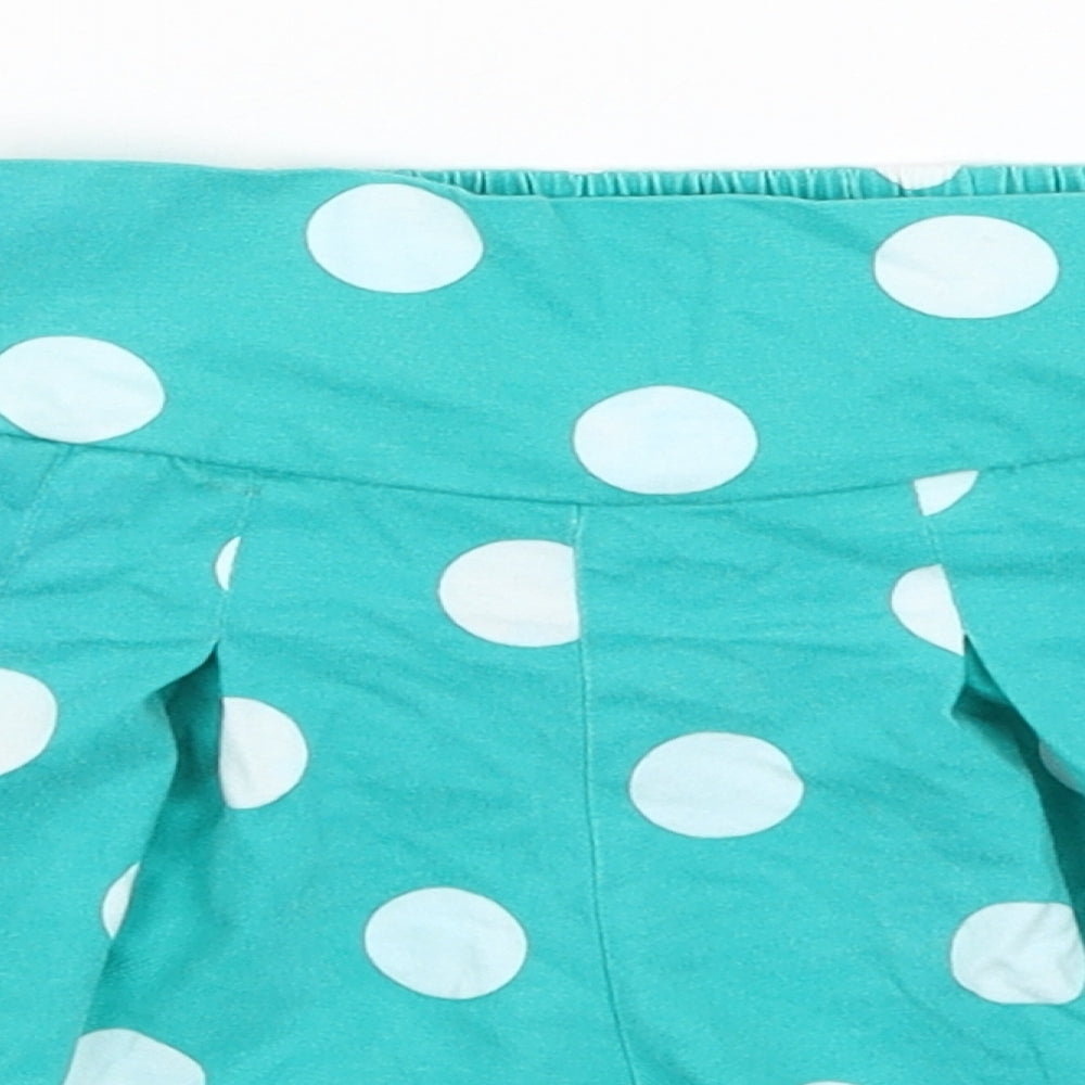 NEXT Girls Green Polka Dot  Paperbag Shorts Size 3-4 Years