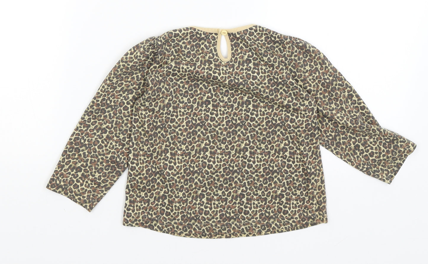 Matalan Girls Brown Animal Print  Basic T-Shirt Size 2-3 Years