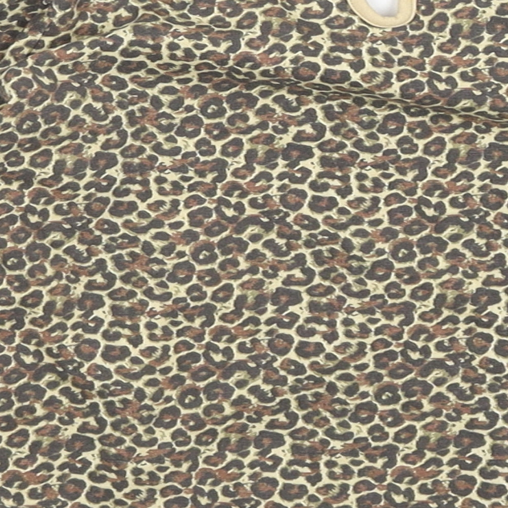Matalan Girls Brown Animal Print  Basic T-Shirt Size 2-3 Years