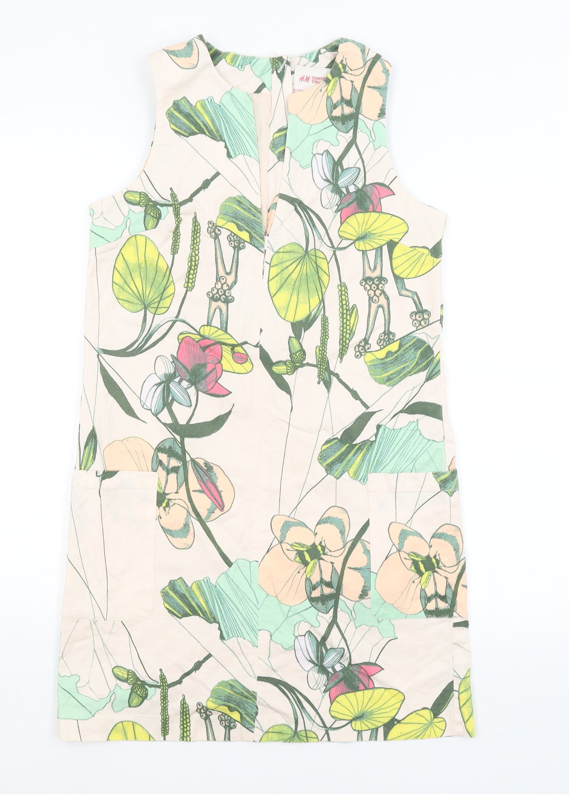 H&M Womens Pink Floral  A-Line  Size 8