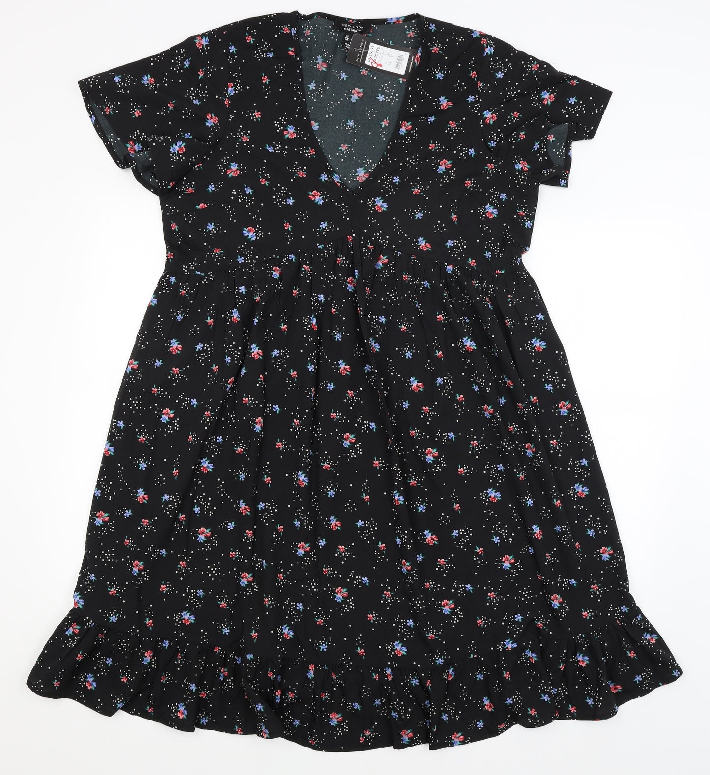 New Look Womens Black Floral  Mermaid  Size 14