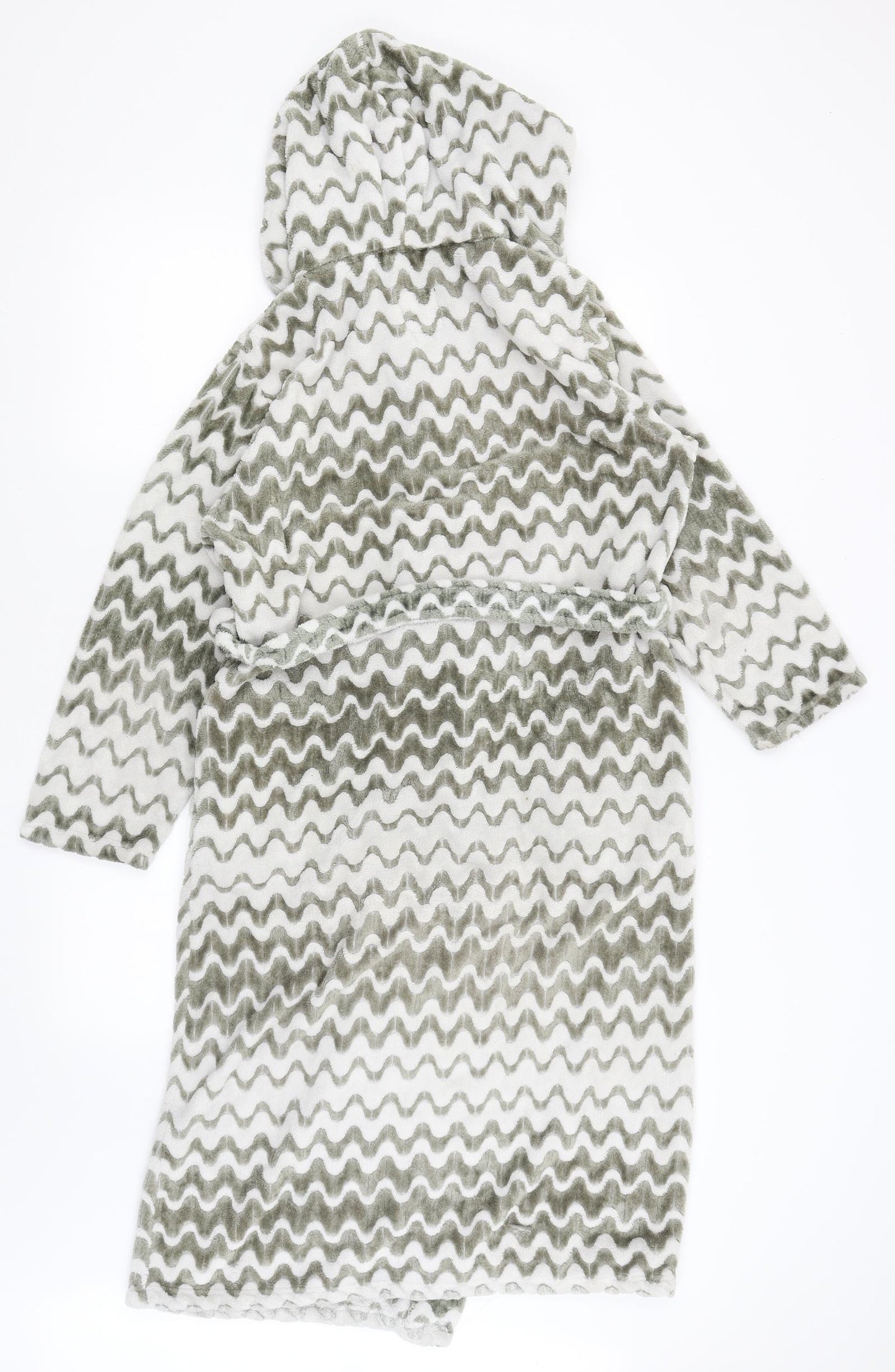 City Comfort Womens Grey Striped  Kimono Gown Size S