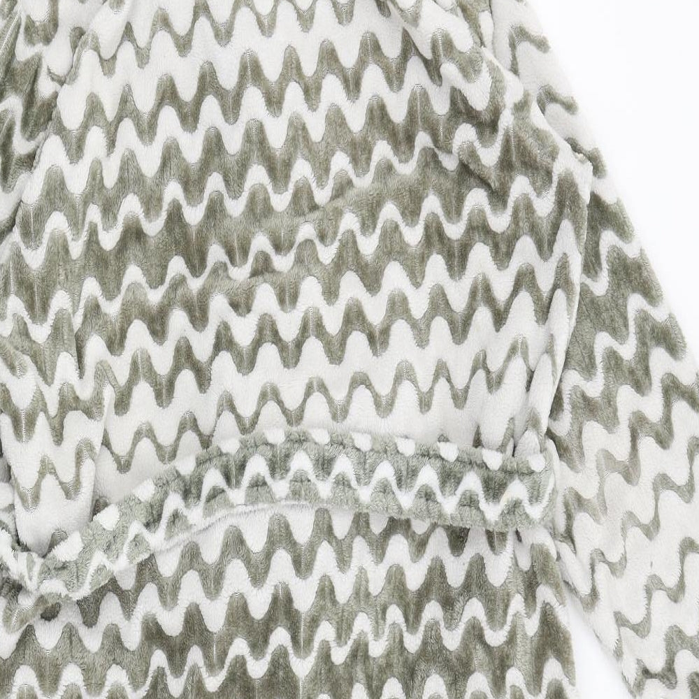 City Comfort Womens Grey Striped  Kimono Gown Size S