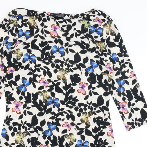 Atmosphere Womens White Floral  Bodycon  Size 12  - Butterflies