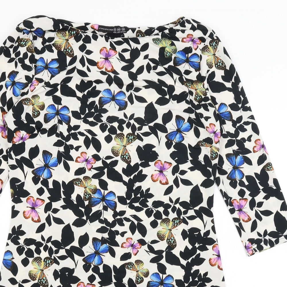 Atmosphere Womens White Floral  Bodycon  Size 12  - Butterflies