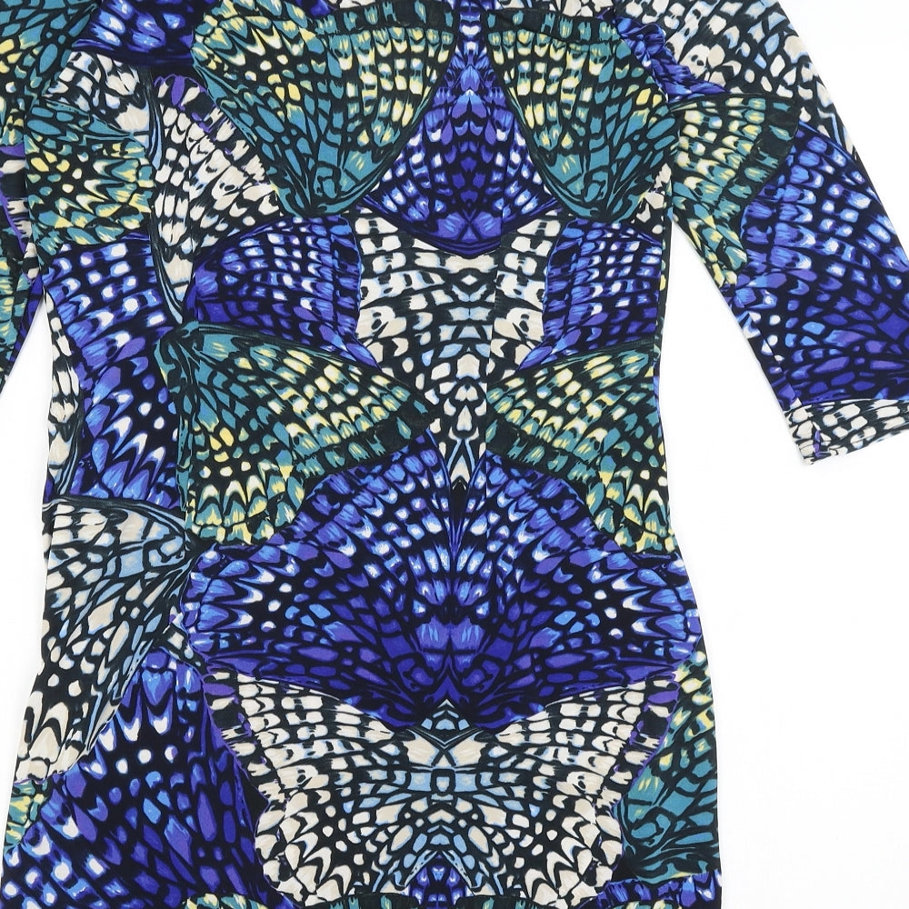 Atmosphere Womens Blue Animal Print  Bodycon  Size 12