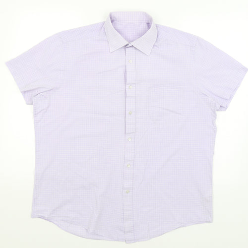 Debenhams Mens Purple Check   Button-Up Size 16.5